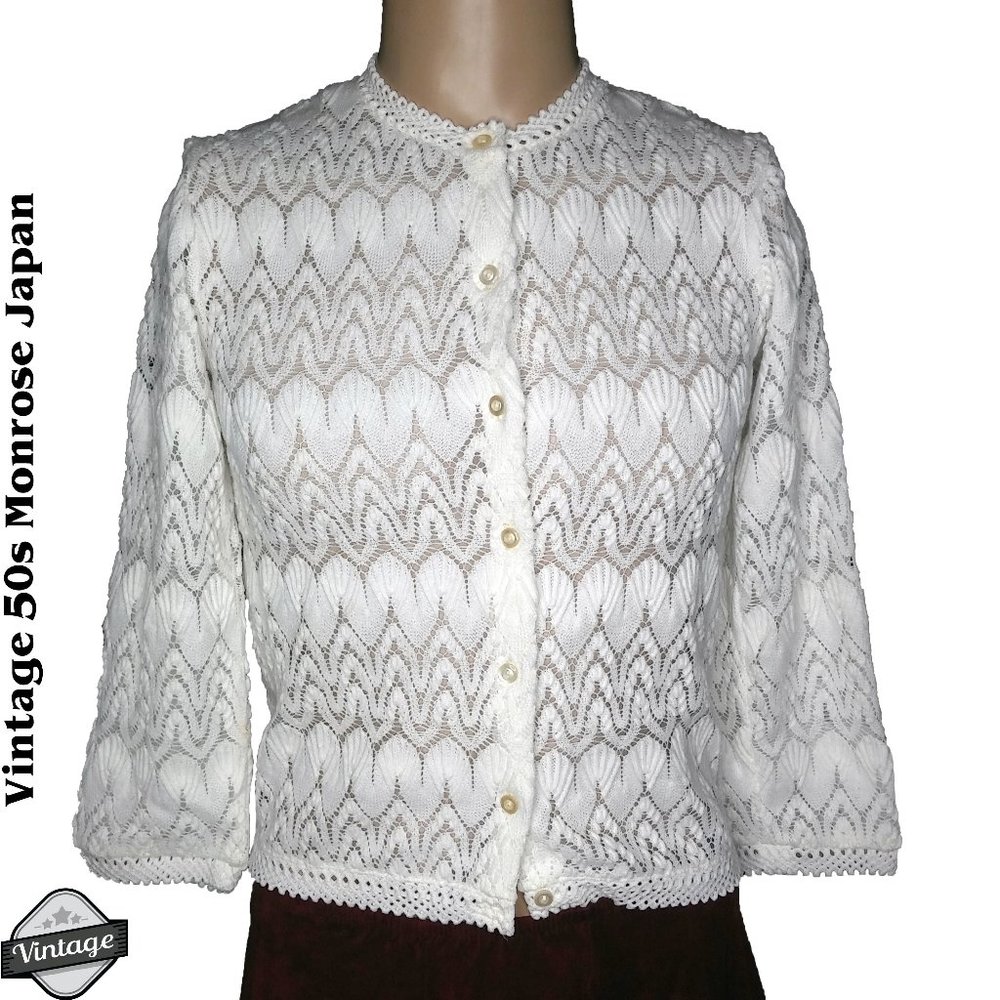 Vintage 50s Monrose Knit Lined Cardigan Sweater